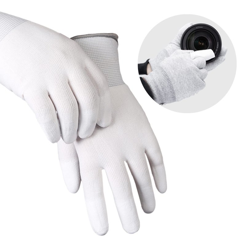 VSGO Professional Camera Cleaning Gloves Anti-Static for Camera and Sensor Cleaning, Compatible with Precision Instruments, White (DDG-1) - Image 1